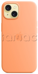 Силиконовый чехол MagSafe для iPhone 15 Plus, цвет "оранжевый сорбет"