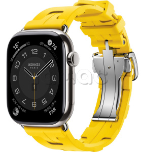 Купить Apple Watch Series 10 Hermès // 46мм GPS+Cellular // Корпус из титана серебристого цвета, ремешок Kilim Single Tour цвета Sun