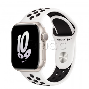 Купить Apple Watch Series 8 // 41мм GPS // Корпус из алюминия цвета "сияющая звезда", спортивный ремешок Nike цвета "чистая платина/чёрный"