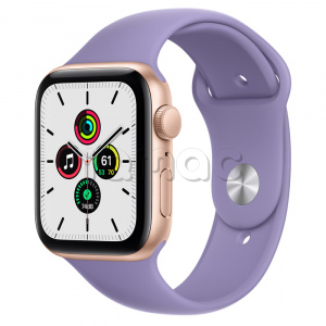 Купить Apple Watch SE // 44мм GPS // Корпус из алюминия золотого цвета, спортивный ремешок цвета «Английская лаванда» (2020)