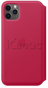 Кожаный чехол Folio для iPhone 11 Pro Max, малиновый цвет, оригинальный Apple