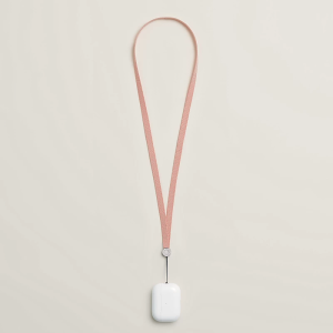 Шнурок Hermès через плечо для AirPods, цвет Rose Framboise/ Малиново-розовый