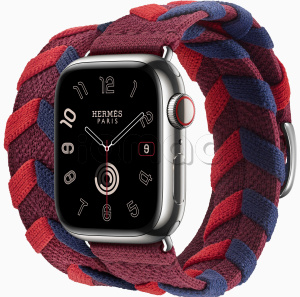 Купить Apple Watch Series 9 Hermès // 41мм GPS+Cellular // Корпус из нержавеющей стали серебристого цвета, ремешок Bridon Double Tour цвета Rouge H