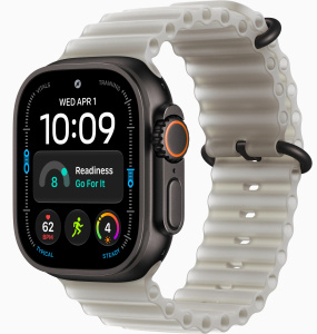 Apple Watch Ultra 4 (2026) // 49мм GPS+Cellular // Корпус из черного титана, ремешок Ocean Band прозрачно-серого цвета
