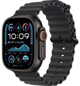 Apple Watch Ultra 2 (2024) // 49мм GPS + Cellular // Корпус из черного титана, ремешок Ocean Band черного цвета