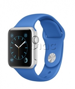 Купить Apple Watch Sport 38 мм, серебристый алюминий, спортивный ремешок цвета «кобальт»