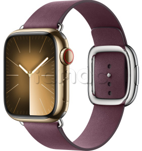 Купить Apple Watch Series 9 // 41мм GPS+Cellular // Корпус из нержавеющей стали золотого цвета, ремешок цвета "шелковица" с современной пряжкой (Modern Buckle), размер ремешка L