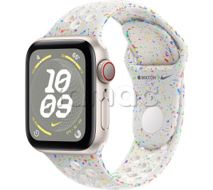 Купить Apple Watch SE // 40мм GPS+Cellular // Корпус из алюминия цвета «сияющая звезда», спортивный ремешок Nike цвета «Чистая платина» (2024)