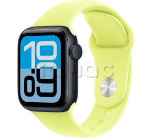 Купить Apple Watch SE 3 // 40мм GPS // Корпус из алюминия цвета "полуночный", спортивный ремешок цвета "неоновый желтый" (2025)