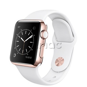 Купить Apple Watch Edition 38мм, 18-каратное розовое золото, белый спортивный ремешок