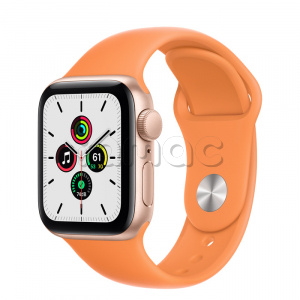 Купить Apple Watch SE // 40мм GPS // Корпус из алюминия золотого цвета, спортивный ремешок цвета «Весенняя мимоза» (2020)