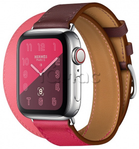 Купить Apple Watch Series 4 Hermès // 40мм GPS + Cellular // Корпус из  нержавеющей стали, ремешок Double Tour из кожи Swift цветов  Bordeaux/Rose Extrême/Rose Azalée