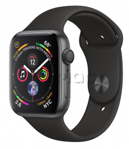 Купить Apple Watch Series 4 // 40мм GPS // Корпус из алюминия цвета «серый космос», спортивный ремешок чёрного цвета (MU662)