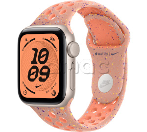 Купить Apple Watch SE 3 // 40мм GPS // Корпус из алюминия цвета "сияющая звезда", спортивный ремешок Nike цвета "альпийский розовый" (2025)