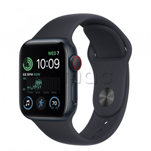 Купить Apple Watch SE // 40мм GPS + Cellular // Корпус из алюминия цвета «тёмная ночь», спортивный ремешок цвета «тёмная ночь» (2022)