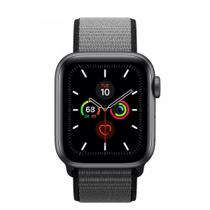 Купить Apple Watch Series 5 // 40мм GPS + Cellular // Корпус из титана цвета «серый космос», спортивный браслет цвета «тёмный графит»