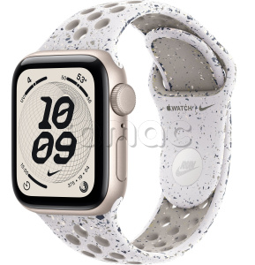 Купить Apple Watch SE 3 // 44мм GPS // Корпус из алюминия цвета "сияющая звезда", спортивный ремешок Nike цвета "завуалированный серый" (2025)