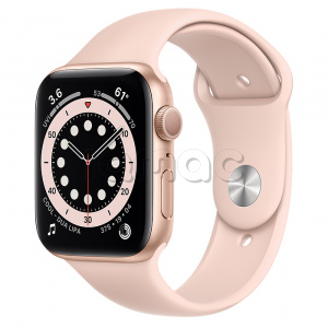 Купить Apple Watch Series 6 // 44мм GPS // Корпус из алюминия золотого цвета, спортивный ремешок цвета «Розовый песок»