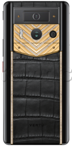 Телефон Vertu METAVERTU 2 Premium Gold Diamond Inlay Edition, Black Ceramic, Crocodile Leather (Obsidian Black/Черный обсидиан)