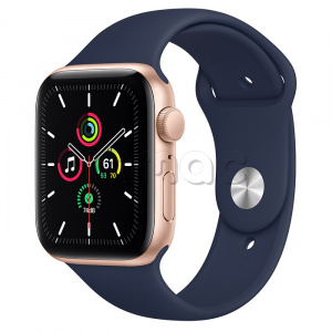 Купить Apple Watch SE // 44мм GPS // Корпус из алюминия золотого цвета, спортивный ремешок цвета «Тёмный ультрамарин» (2020)