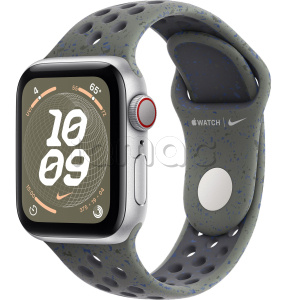 Купить Apple Watch SE // 44мм GPS+Cellular // Корпус из алюминия серебристого цвета, спортивный ремешок Nike цвета «Карго хаки» (2024)