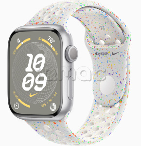 Купить Apple Watch Series 9 // 41мм GPS // Корпус из алюминия серебристого цвета, спортивный ремешок Nike цвета "чистая платина"