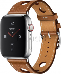 Купить Apple Watch Series 4 Hermès // 44мм GPS + Cellular // Корпус из  нержавеющей стали, ремешок из кожи Rallye цвета Fauve Grained Barenia