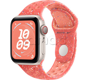 Купить Apple Watch SE // 40мм GPS+Cellular // Корпус из алюминия цвета «сияющая звезда», спортивный ремешок Nike цвета «Волшебный уголек» (2024)