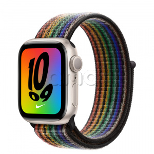 Купить Apple Watch Series 8 // 41мм GPS // Корпус из алюминия цвета "сияющая звезда", спортивный браслет Nike цвета Pride Edition