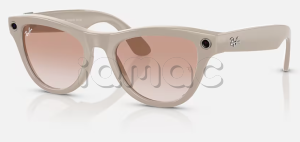 Купить Умные очки Ray-Ban Stories Skyler (глянцевая оправа цвета "серый мел", линзы цвета "розовая корица")