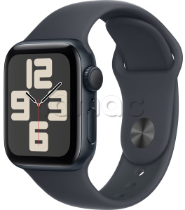 Купить Apple Watch SE // 44мм GPS // Корпус из алюминия цвета «тёмная ночь», спортивный ремешок цвета «тёмная ночь» (2024)