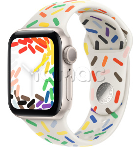 Купить Apple Watch SE // 44мм GPS (Custom) // Корпус из алюминия цвета «сияющая звезда», спортивный ремешок цвета Pride Edition (2024)