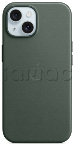 FineWoven чехол MagSafe для iPhone 15, цвет "вечнозеленый"