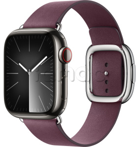 Купить Apple Watch Series 9 // 41мм GPS+Cellular // Корпус из нержавеющей стали графитового цвета, ремешок цвета "шелковица" с современной пряжкой (Modern Buckle), размер ремешка S