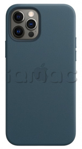 Кожаный чехол MagSafe для iPhone 12 Pro Max, цвет «Балтийский синий»