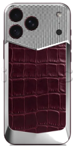 Магнитная накладка Golden Concept Magnetic Shield для iPhone 18 Pro, Alligator Edition (Burgundy)