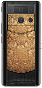 Телефон Vertu METAVERTU 2 Premium Gold Edition, Black Ceramic, Crocodile Leather (Obsidian Black, Gold Curved Blossom/Черный обсидиан с золотыми цветами)