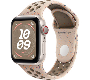 Apple Watch SE // 40мм GPS+Cellular // Корпус из алюминия цвета «сияющая звезда», спортивный ремешок Nike цвета «Пустынный камень» (2024)