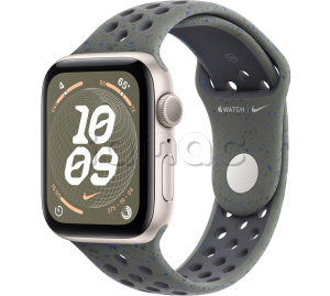Купить Apple Watch SE // 40мм GPS // Корпус из алюминия цвета «сияющая звезда», спортивный ремешок Nike цвета «Карго хаки» (2024)