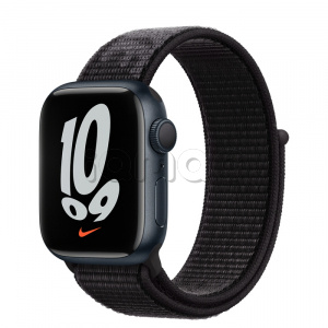 Купить Apple Watch Series 7 // 41мм GPS // Корпус из алюминия цвета «тёмная ночь», спортивный браслет Nike чёрного цвета