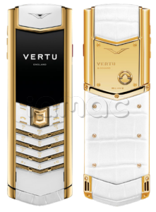 Телефон Vertu Signature V, Alligator Skin, Yellow Gold (Creamy White/Белый)