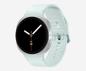 Купить  Samsung Galaxy Watch8 (44 мм) Wifi+LTE, серебристый корпус, спортивный ремешок мятного цвета