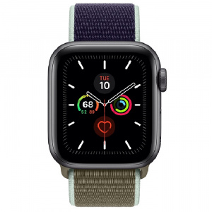 Купить Apple Watch Series 5 // 44мм GPS + Cellular // Корпус из титана цвета «серый космос», спортивный браслет цвета «лесной хаки»