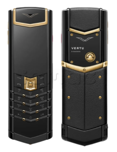 Телефон Vertu Signature+, Black steel, Calf Leather, Gold (Jade Black/Нефритовый черный)