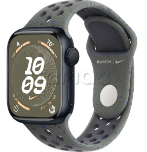 Купить Apple Watch Series 9 // 41мм GPS // Корпус из алюминия цвета "темная ночь", спортивный ремешок Nike цвета "карго хаки"