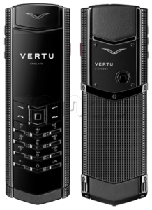 Телефон Vertu Signature V, Black stainless steel, Clous De Paris (Pure Black/Черный)