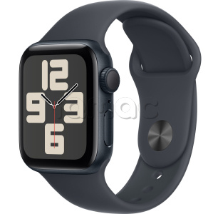 Купить Apple Watch SE // 40мм GPS // Корпус из алюминия цвета «тёмная ночь», спортивный ремешок цвета «тёмная ночь» (2024)