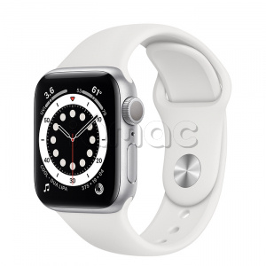 Купить Apple Watch Series 6 // 40мм GPS // Корпус из алюминия серебристого цвета, спортивный ремешок белого цвета