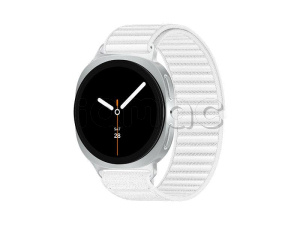 Купить  Samsung Galaxy Watch8 ( 40 мм) Wifi+LTE, серебристый корпус, текстильный браслет белого цвета