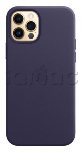 Кожаный чехол MagSafe для iPhone 12 Pro Max, тёмно-фиолетовый цвет